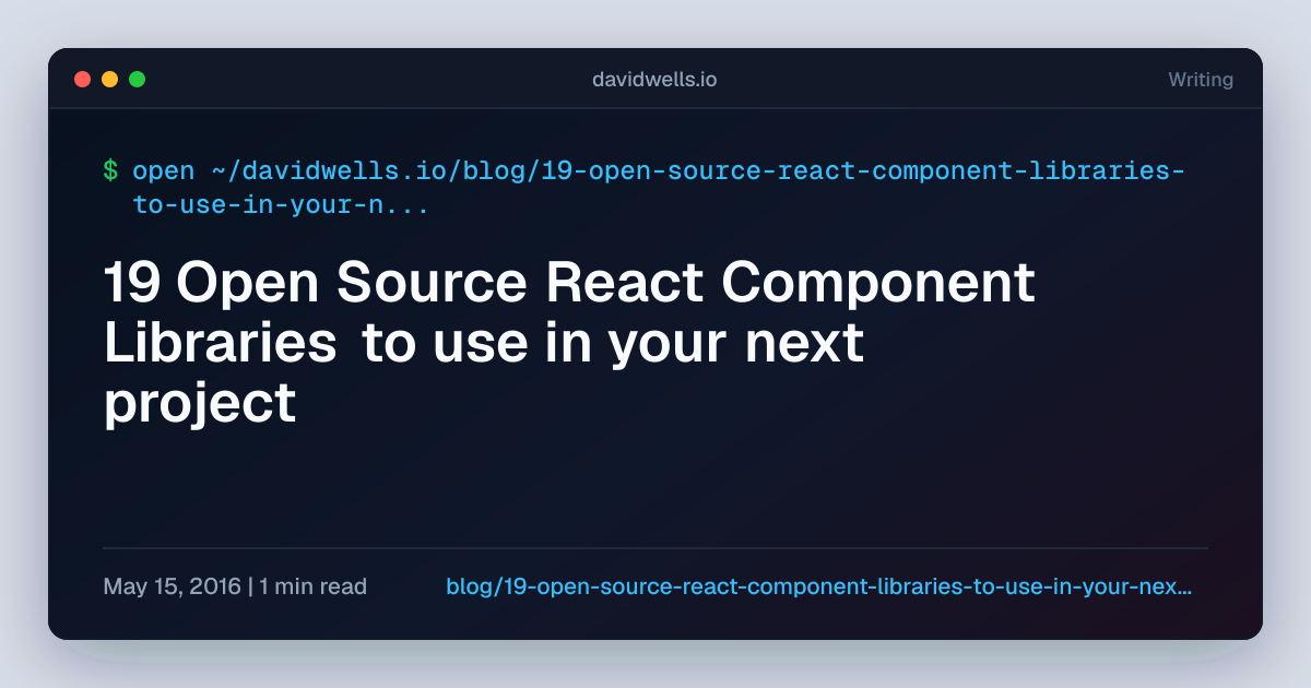19 Open Source React Component Libraries to use in your next project