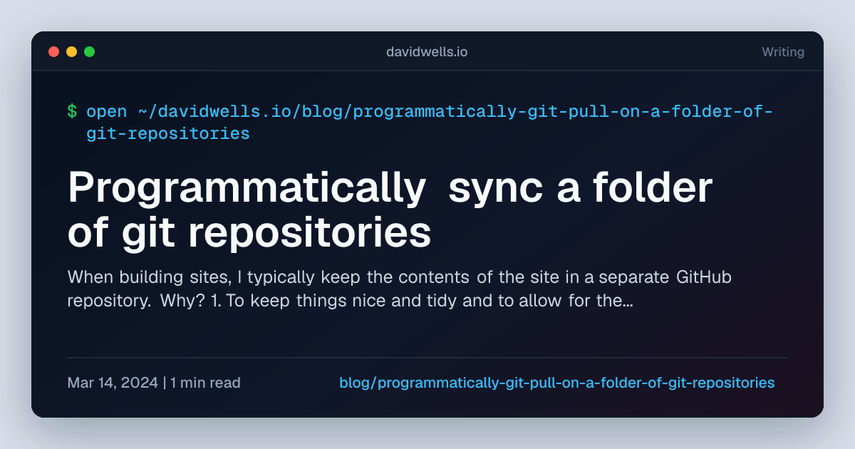 Programmatically sync a folder of git repositories