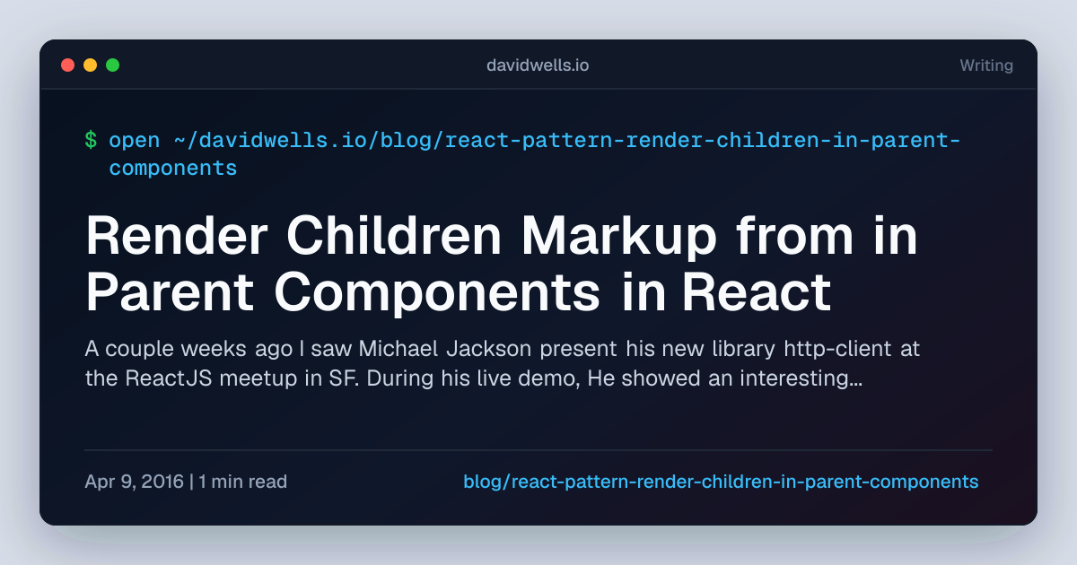 Render Children Markup from in Parent Components in React