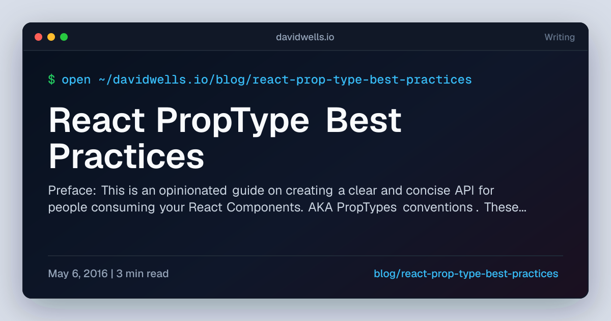 React PropType Best Practices