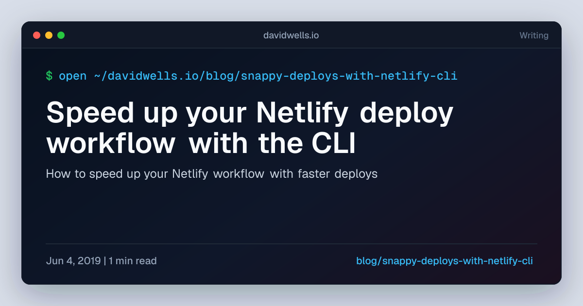 Speed up your Netlify deploy workflow with the CLI - How to speed up ...